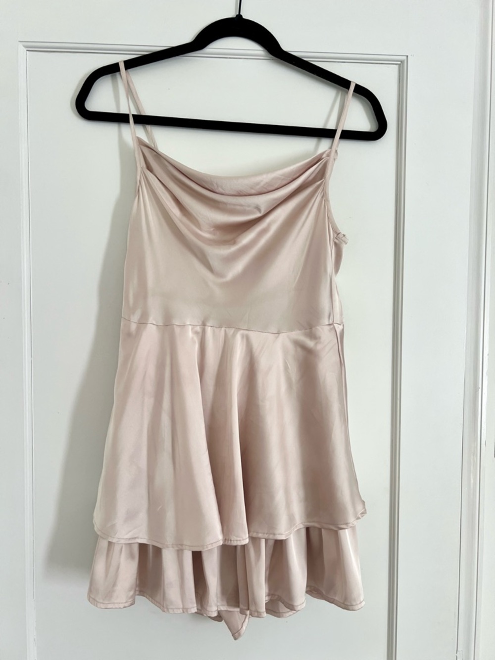 🧚🏼CIDER🧚🏼COWL NECK IVORY SATIN ROMPER